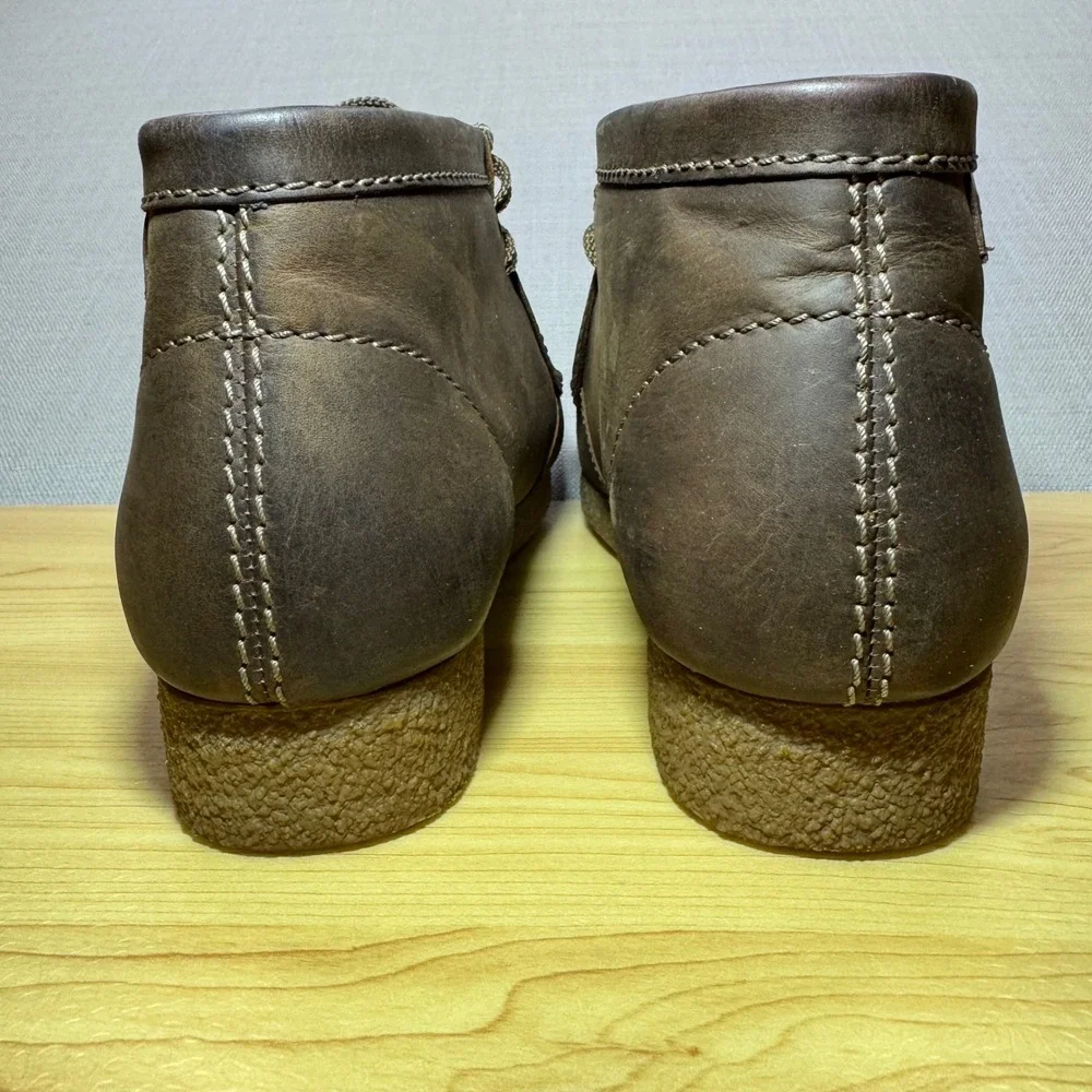 Clarks Mens Wallabee Chukka Leather Boots Dark Brown Size 12